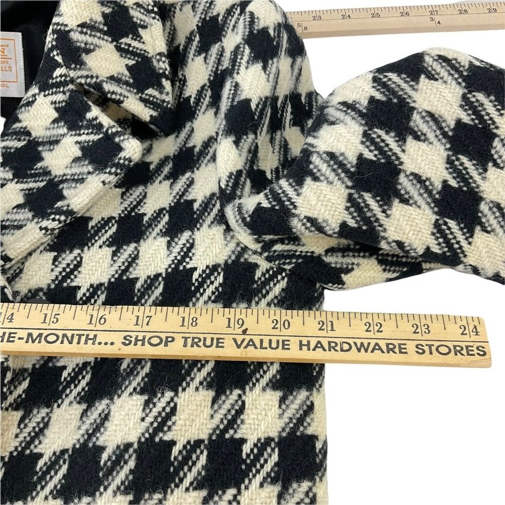 Pendleton Coat Womens Vintage Sz 14 100% Virgin Wool Double Breasted Houndstooth - Picture 8 of 10